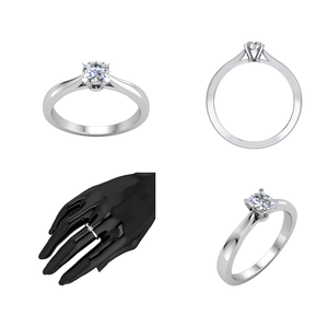 Anillo de Mujer Divya Creations de Alta Demanda, Plata 925 con Baño de Rodio, Diamante Cultivado en Laboratorio de Corte Brillante de 0.25ct con Certificación IGI - Product Image 3