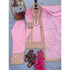 Conjunto de ropa de fiesta para mujer de diseñador con hermoso Top Plazzo y Dupatta - Product Image 2