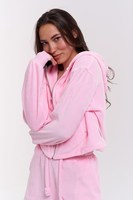 Conjunto Casual de Dos Piezas para Mujer, Chaqueta Corta con Cierre, Pantalones Cortos con Cintura Elástica, Corte Holgado, Suave y Transpirable, Ropa Deportiva, Ropa de Estar por Casa