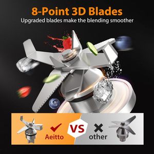 Licuadoras para Cocina con Motor de 1500 Vatios, Gran Capacidad de 68 Onzas, Licuadoras Profesionales de Sobremesa para Triturar Hielo, Color Plateado - Product Image 3