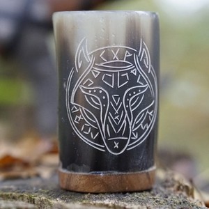Vaso Corto de Cuerno de Búfalo con Diseño Artesanal Natural, Estilo Animal, Ecológico y Pulido FAIZA CRAFT FC-5734 - Product Image 1