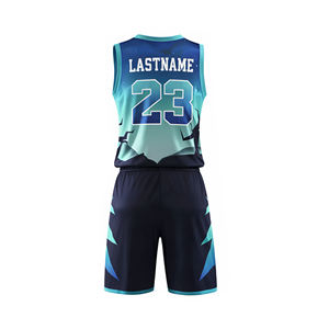 Nouvel ensemble d'uniformes de basketball sublimés unisexe pour adultes, grandes tailles, entraînement, compétition, équipe, absorbant la transpiration, respirant, 100 % polyester - Product Image 3