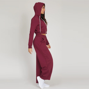 Survêtements pour femmes OEM, 100% coton, respirants, à séchage rapide, pour la salle de sport, le sport, le jogging, vêtements d'hiver personnalisés - Product Image 5