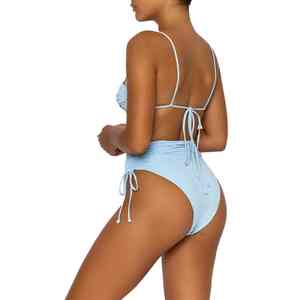 Traje de Baño Bikini a Rayas de Buena Calidad, Estilo Náutico, Clásico, para Mujer, Ideal para Viajes en Barco - Product Image 4