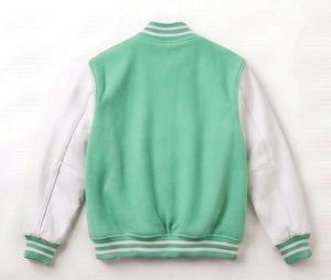 Chaqueta Varsity Verde Menta para Hombre, Estilo Casual con Botones al Frente, Corte Regular, Color Sólido, Cuello Camisero - Product Image 2