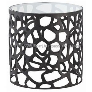 Tabouret de salon personnalisé ou Tables basses pour la maison et meubles de jardin pour la maison et la décoration Tabouret en aluminium peint en blanc - Product Image 5