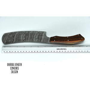 Couteau de chef Burraq OEM de qualité industrielle, en acier Damas fait main, multifonctionnel, à motif torsadé, avec étui en cuir, pour usage en cuisine - Product Image 4