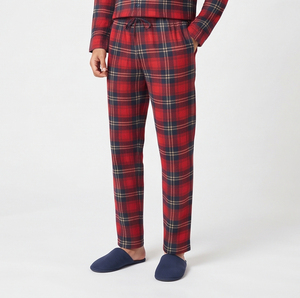 Pyjama pour homme en coton 100% à carreaux, manches longues, taille ajustable avec cordon, coupe classique, confortable et respirant - Product Image 4