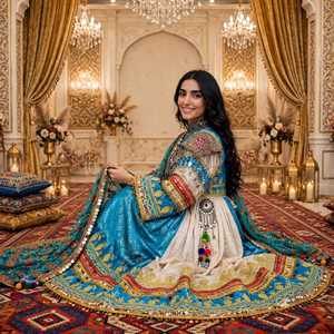 Robes de mariée décontractées, robes de mariée afghanes, robes de soirée formelles brodées à la main, robes décontractées sur mesure en gros, ensembles élégants - Product Image 3