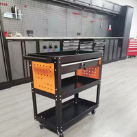 Armoire Métallique Roulante à Trois Niveaux pour Réparation Automobile, 7 Tiroirs, Verrouillage à Clé, Options OEM/ODM, Capacité de Charge 300 kg, Longueur Personnalisable