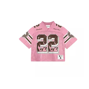 Camiseta Deportiva Retro Unisex de Fútbol Americano, Estilo Vintage, con Logotipo Personalizado, Diseño de Malla Corta, Estilo Oversize - Product Image 1