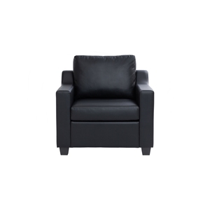 Sleek Modern 1-Seater Sofa Compact Black Accent <b>Chair</b> with High-Density Foam Cushion for <b>Small</b> Apartment Living Room - Product Image 2