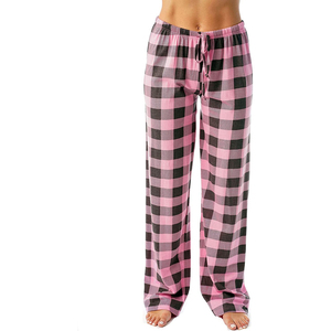 Women's High Drawstring Waist <b>Flannel</b> Breathable 100% Cotton <b>Pajama</b> Lounge Trouser Night Sleeping Style for Spring Season - Product Image 4
