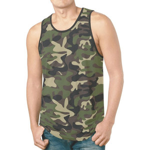 Manufacturer Men's Camo Athletic Tank Tops Breathable Gym Fitness Vest Wholesale Custom Print Logo Activewear Apparel Tank Tops - Product Image 2