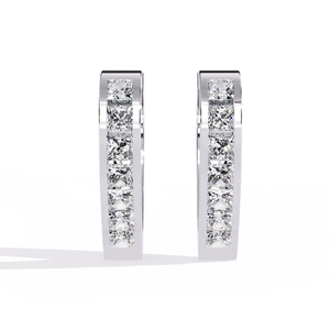 Boucles d'oreilles créoles Ajretail 0,83 ct « Amour Éternel » en diamant naturel – Or 14 carats, taille brillant, bijoux de luxe pour femme – Couleur HI, clarté VS-SI - Product Image 3