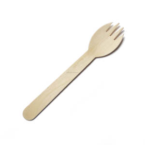 ¡Spork de madera desechable biodegradable vietnamita 100% 95mm para fiestas! - Product Image 4