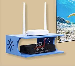 Soporte multiusos para decodificador, estante de pared, belleza en su máxima expresión, para módem Wi-Fi, estante de exhibición para sala de estar y dormitorio (azul) - Product Image 3
