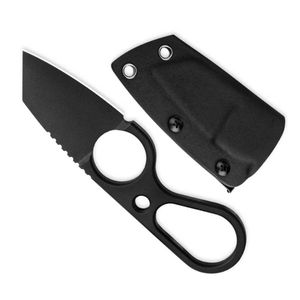 Couteaux pliants contemporains avec manche rayé audacieux et lame foncée à bord lisse pour le camping en plein air, la randonnée et le transport quotidien - Product Image 3