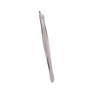 1pc Silver Eyebrow Tweezer Flat Tip Eyelash Extension Tweezers Stainless Steel Brow Hair Remove Trimming Clips Makeup Tools - Product Image 2