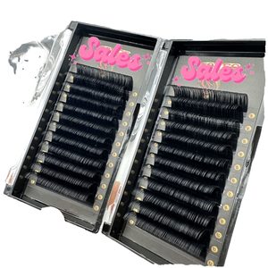 ขนตาปลอมแบบหยิก c/dd ด้านสีเข้มสำหรับต่อขนตาขน0.15เข้มทำด้วยมือ0.05 0.03ขนาด0.07 - Product Image 1