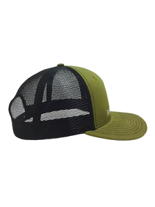 Gorra Trucker con Logotipo Personalizado, Bordado 3D, Verde Oliva, Frente de Algodón, Parte Trasera de Malla Negra, Ajustable, Unisex, Cierre a Presión - Product Image 3