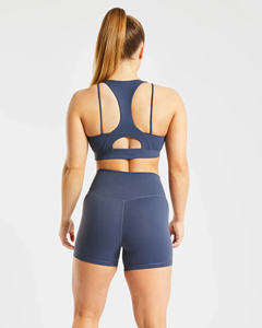 Shorts de sport pour femmes, coupe ajustée, sans couture, haute élasticité, séchage rapide, polyester/coton, taille élastique, vêtements de sport - Product Image 4