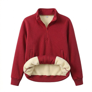 เสื้อสเวตเชิ้ตผู้ชายแบบคอซิป ¼  ปักโลโก้ตามสั่ง ลายแกะ  ผ้าถักสำหรับฤดูหนาว โพลีเอสเตอร์/คอตตอน - Product Image 4