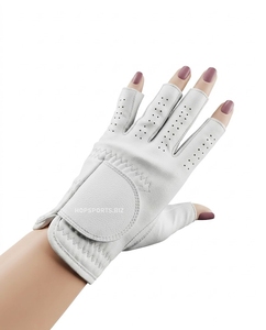 Women's Premium White <b>Leather</b> <b>Fingerless</b> Left Hand Golf <b>Glove</b> for Right Handed Golfers, Women's <b>Fingerless</b> Golf <b>Glove</b> - Product Image 5