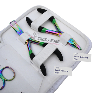 Herramientas al por mayor para extensiones de cabello multicolor arcoíris: Alicates de crimpado para microanillos, Alicates para quitar microlink, Mini tijeras, Gancho de bucle - Product Image 3