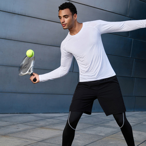 Ensemble de compression pour hommes sur mesure, confortable, respirant, vêtements de sport, t-shirts à manches longues et leggings sculptants - Product Image 2