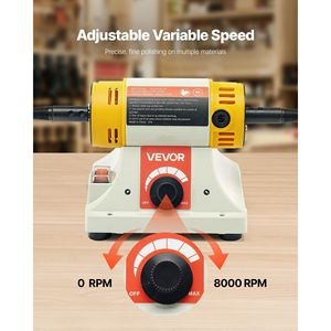 Pulidora de Banco de 1/2 HP, 0-8000 RPM, Máquina de Pulir Metal con Rueda de Tela de 4 Pulgadas, Pulidora de 3 Pulgadas para Metal - Product Image 3