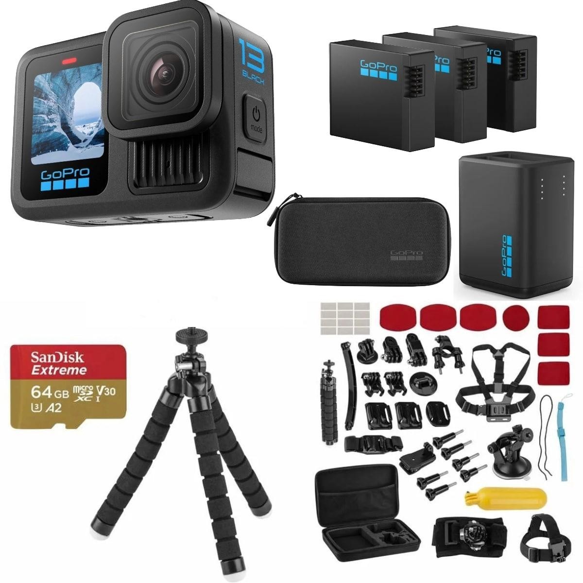 PERFECT DEAL NEW <strong>GoPros</strong> HERO13 <strong>Black</strong> Extended Power Bundle - Includes Dual Battery Charger, 3 Endu