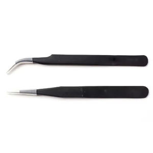 Pince à cils pour salon de beauté, lot de 2 pinces à extensions de cils, couleur personnalisée, fibre professionnelle de haute qualité - Product Image 3