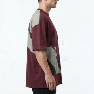 เสื้อยืดผู้ชายทรงโอเวอร์ไซส์สุดเทรนดี้ ผ้าคอตตอนหนานุ่ม ทรงหลวม บ็อกซี่ฟิต ไหล่ตก แขนสั้น คอเสื้อแบบสตรีทแวร์ เสื้อเปล่าสำหรับงานสกรีน เสื้อผ้าสั่งทำได้ - Product Image 2