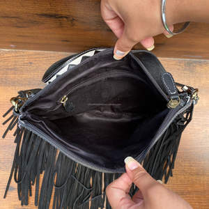 Fabricants 2025 Sac à bandoulière à franges en cuir véritable à carreaux usiné à la main pour femmes Sac à main de luxe pour femmes - Product Image 6