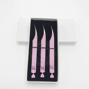 Meilleure vente pince à épiler d'isolation cœur sur le fond pince à épiler à motif de diamant avec emballage en boîte pince à épiler en acier inoxydable durable - Product Image 6