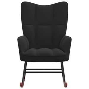 <b>Black</b> Velvet <b>Rocking</b> <b>Chair</b> for Living Room - Product Image 3
