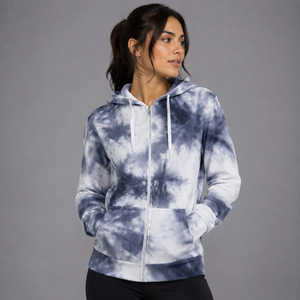 Sudadera con capucha unisex gris tormenta y blanco nube, con cremallera completa, forro polar suave, capucha con cordón, bolsillos divididos, etiqueta personalizada, ropa casual - Product Image 5