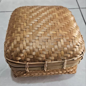 Handwoven <b>Bamboo</b> Food Box Natural Gift Packaging Storage <b>Container</b> Eco Friendly Food Storage Basket Supplier - Product Image 1