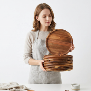 Customized High Quality Modern Round Wedding Disposable Wooden Pallets <b>Plate</b> Dish <b>Decorative</b> Trays - Product Image 3