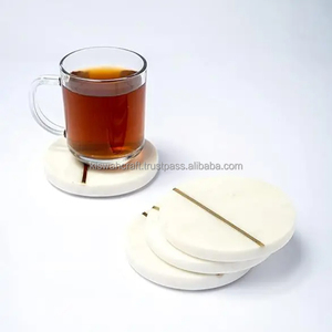 Posavasos de mármol y nogal de diseño europeo, regalos de boda de alta calidad, portavasos clásicos, alfombrillas para mesa de cocina, regalos de boda - Product Image 1