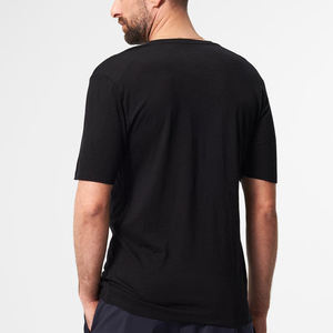 Camiseta unisex con hombros caídos, lisa, personalizable con logo, estilo urbano, de algodón transpirable, cuello redondo, para hombre. - Product Image 4