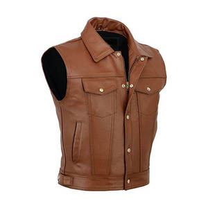 Leather Vest Stylish Western Leather Vest OEM Custom Design Wholesale Export Clothing Industry - Product Image 4