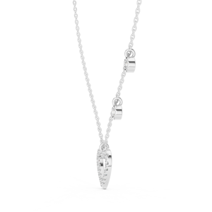 Colgante de diamante de oro blanco de 18 quilates, diamante cultivado en laboratorio, promesa de amor, colgante de corazón, para siempre tuyo, colgante de corazón con flor romántica. - Product Image 3