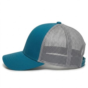 Premium Teal And Grey Trucker Baseball Cap Adjustable <b>Mesh</b> Back Hat Lightweight Breathable Unisex Outdoor Sports Casual Headwear - Product Image 2