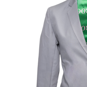 Blazer Plateado AKA Silver Soror para Mujer, Abrigo Formal Entallado Plateado, Elegante, de Manga Larga, Inspirado en la Hermandad, para Oficina, Negocios, Moda Femenina - Product Image 3