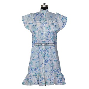 Vestido bohemio de algodón con estampado hippie gitano para mujer, transpirable, para fiestas, túnica para mujer. - Product Image 1