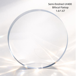 เลนส์เปล่าพลาสติกแบบกึ่งสำเร็จรูป SF Bifocal Flattop MR-8 1.6 ใส UV400 ไม่เคลือบ UC สำหรับแว่นตา - Product Image 1