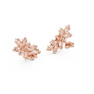Statement <b>Climbers</b> Lab Grown Marquise Pear Diamonds Set 18KT Rose Gold Luxury <b>Earrings</b> for Party Events Daily Use - Product Image 3