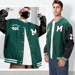 เสื้อแจ็คเก็ตบอมเบอร์ทรงวาร์ซิตี้สำหรับผู้ชาย  แบบหนา  ปักลายตัวอักษรแบบวาร์ซิตี้ - Product Image 3